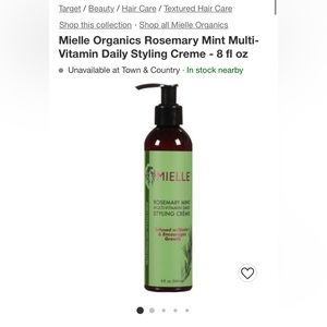Mille Organic Rosemary Mint Multivitamin
Moisturizing Hair Styling Cream